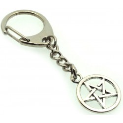 Pentacle Metal Witches Protective Keyring